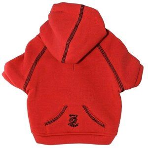 Maxs Closet Dog Small Solid Red Hooded Pet Jacket New